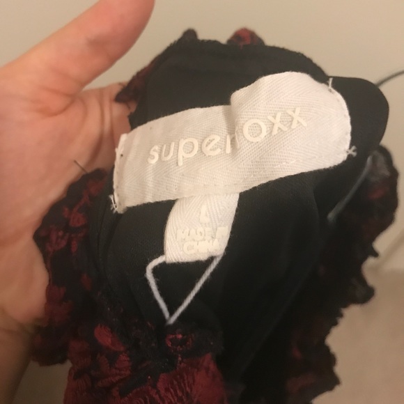 NWT black dress with deep red flower design - Picture 4 of 4